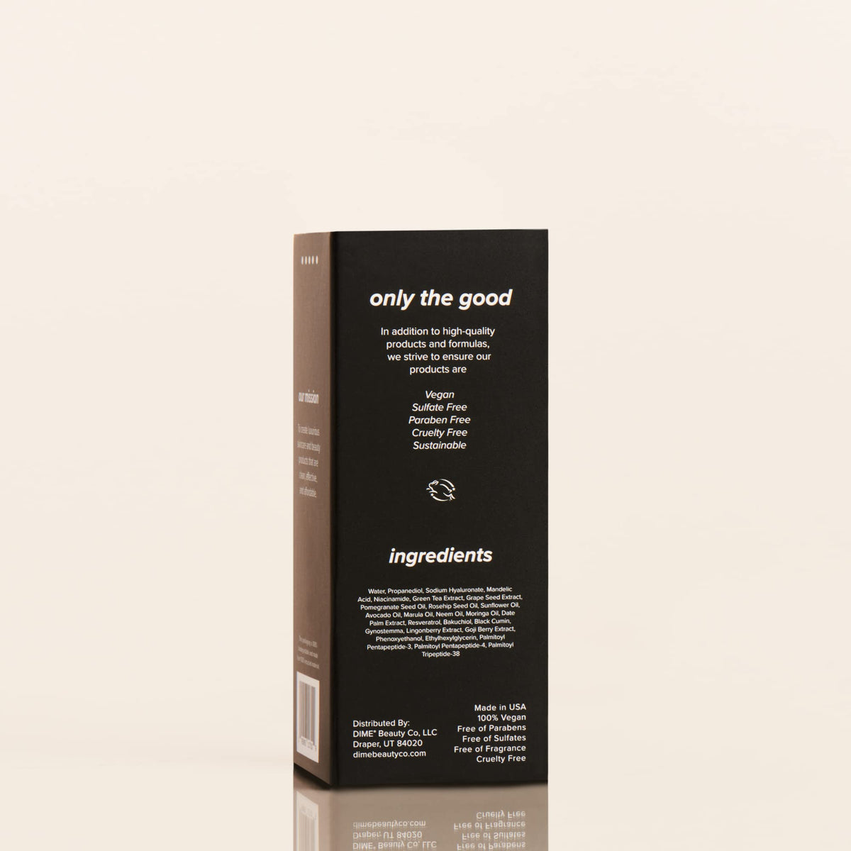 DIME TBT Serum lifestyle bathroom vanity suggesting daily ritual benefit