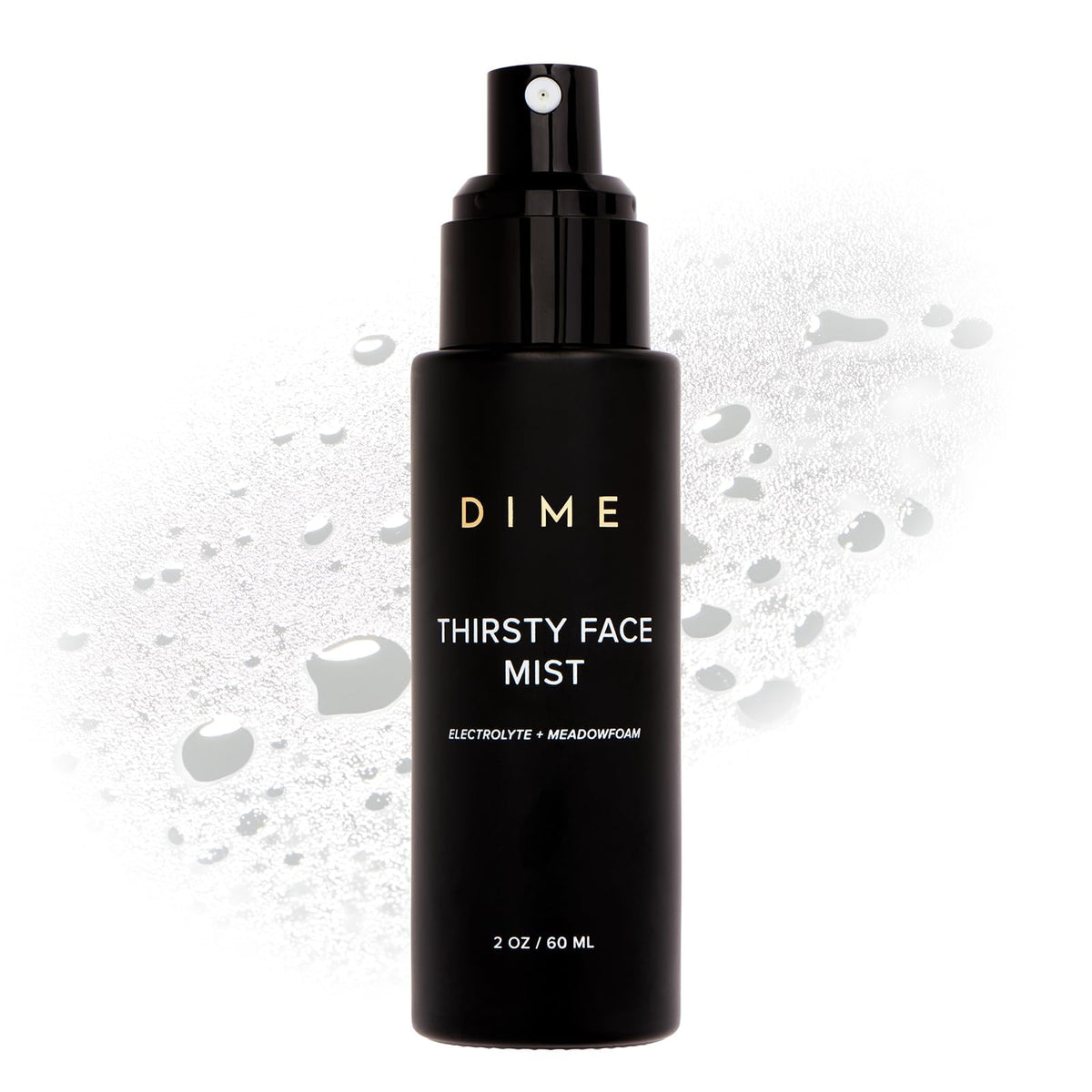 DIME front packaging of Thirsty Face Mist showing bottle and label for easy recognition