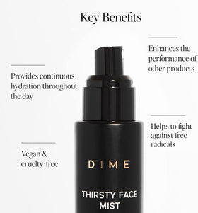 DIME label close-up listing sea moss, electrolytes, and clean-beauty claims for transparency