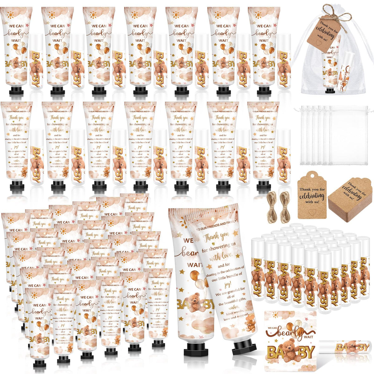 Dimsile front packaging showing bear-themed favor set and cohesive presentation