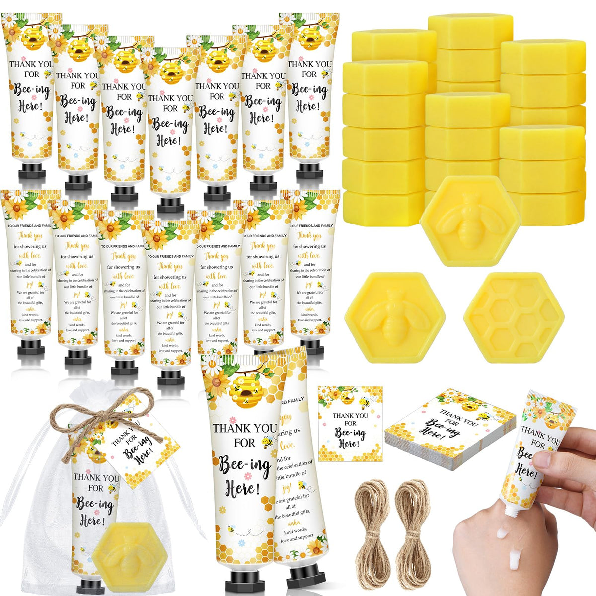 Dimsile front packaging showing full bee favor set and cohesive look