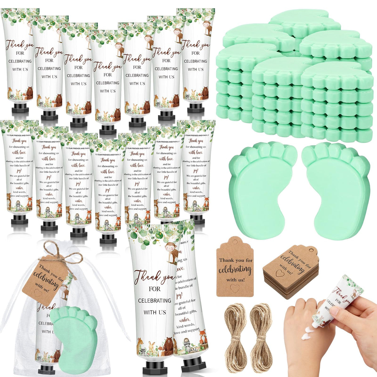 Dimsile front packaging showing full 25-set favor collection and neat presentation