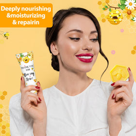 Dimsile hand cream tube detail highlighting nourishing formula benefit
