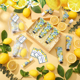 Dimsile lemon-shaped soap close-up revealing texture and novelty shape for guest enjoyment