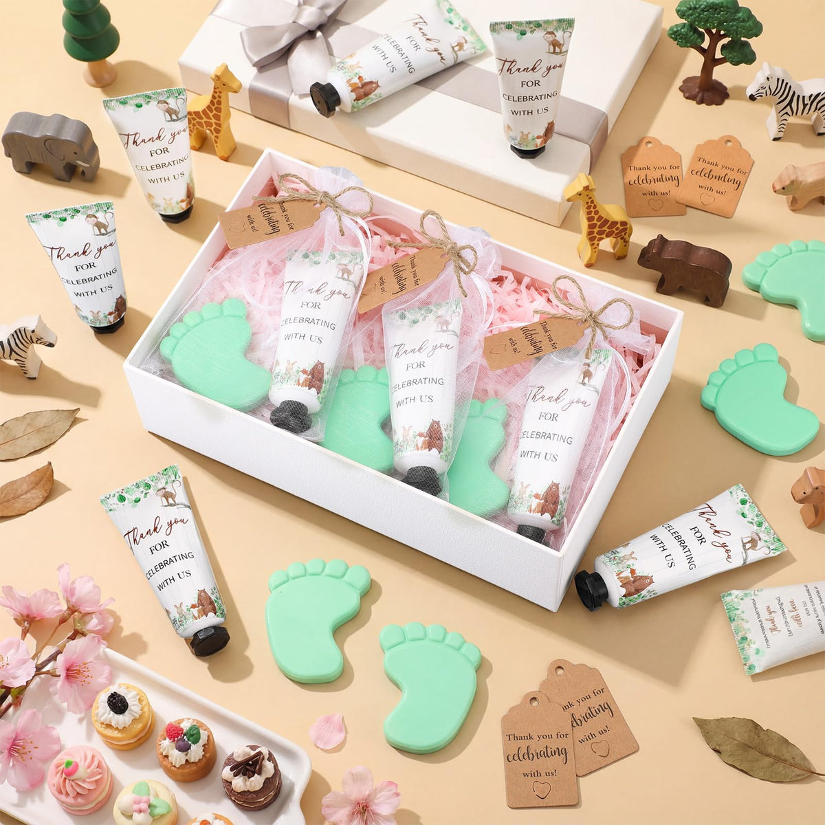 Dimsile pink foot soap close-up highlighting cute footprint shape and scent appeal