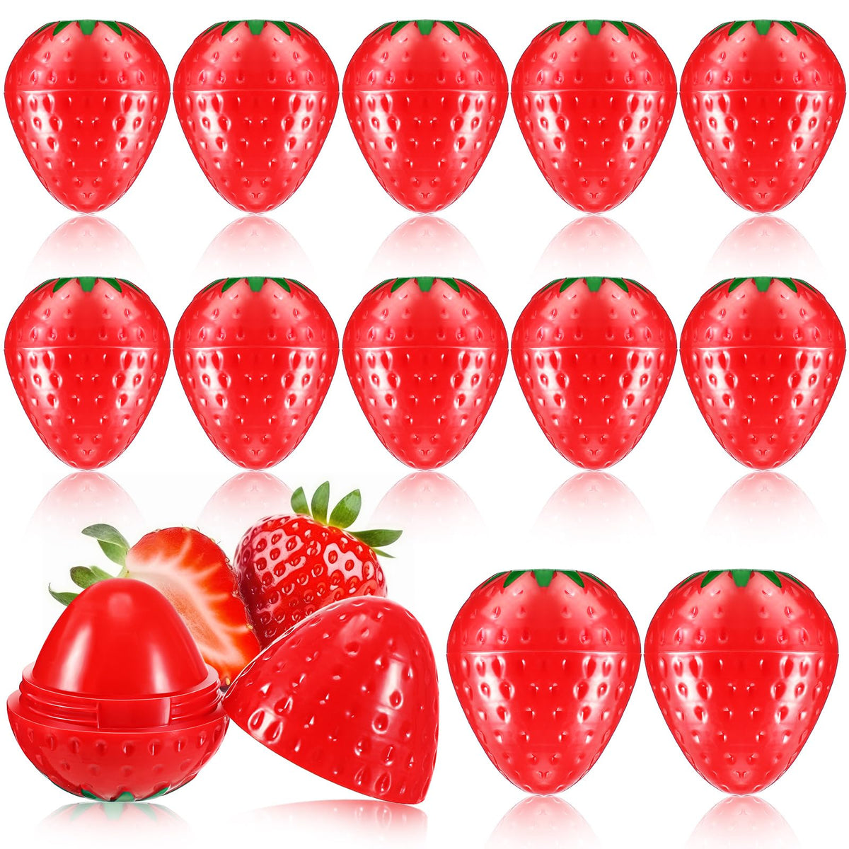 Dimsile front packaging showing 12 strawberry balms and gift-ready appeal