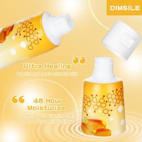 Dimsile lotion texture swatch showing fast-absorbing finish benefit