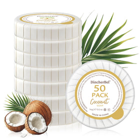 DincherBel front packaging showing bulk travel soap, neat storage benefit