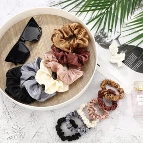 Dingion scrunchie in use securing a ponytail for comfortable all-day wear