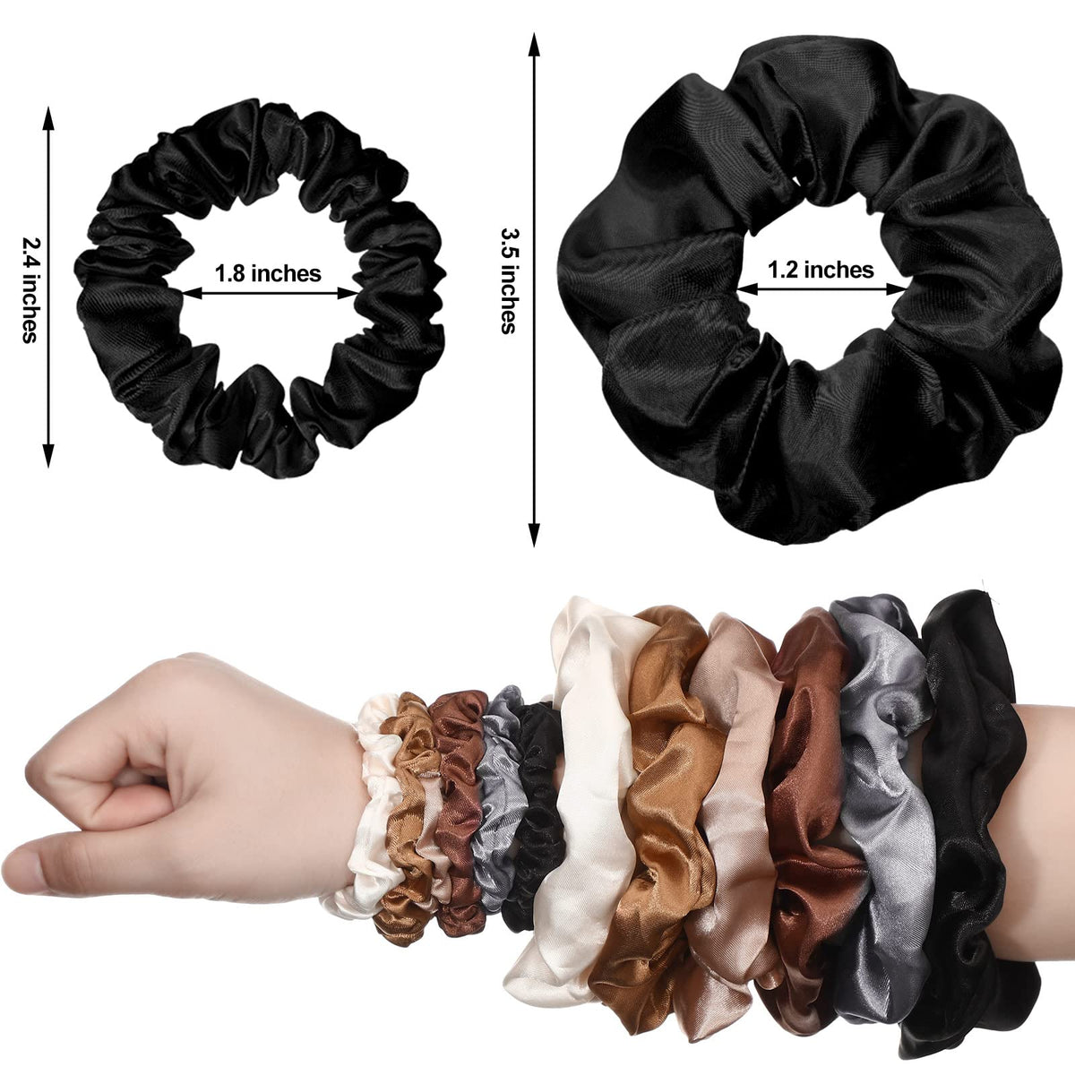 Dingion large scrunchie close-up showing satin finish and comfortable hold