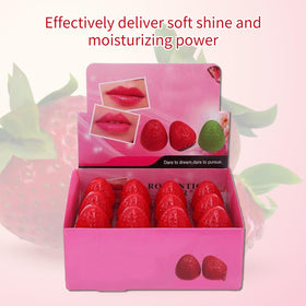 Dioche close-up of strawberry-shaped balm texture highlighting smooth finish