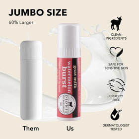 Dionis goat milk balm being applied to lips showing soothing hydration