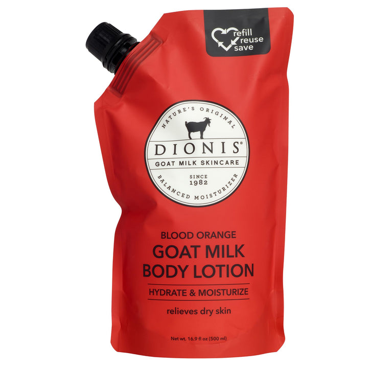 Dionis front pouch showing blood orange refill packaging and clear product identity benefit