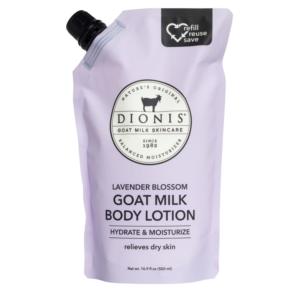 Dionis front pack lavender blossom showing refill pouch and scent clarity