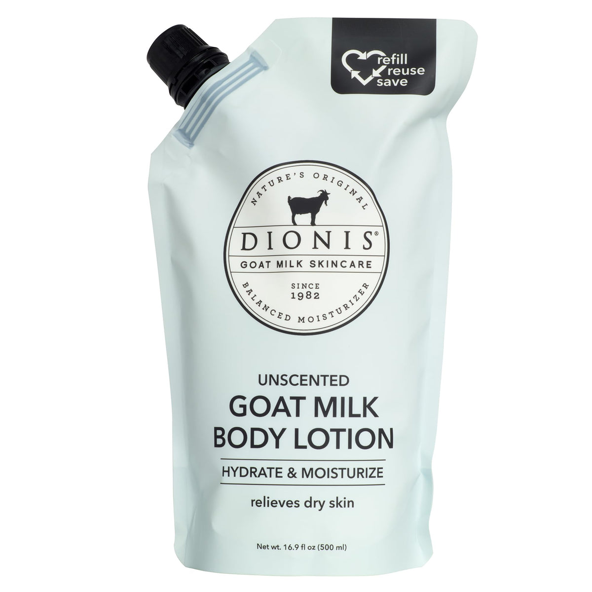 Dionis front packaging showing unscented label and size benefits