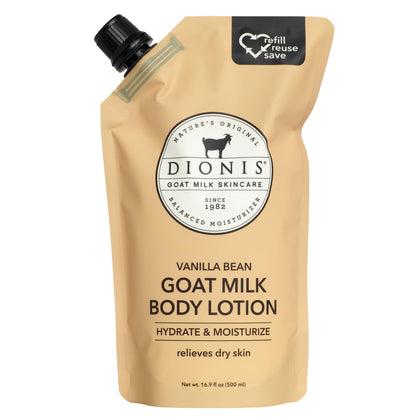Dionis front packaging Vanilla Bean displaying product and size benefits