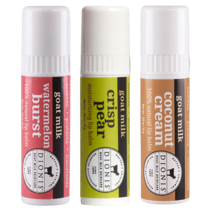 Dionis goat milk jumbo front pack showing tube and clear finish for long-lasting hydration