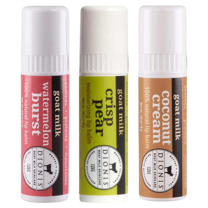 Dionis goat milk jumbo front pack showing tube and clear finish for long-lasting hydration