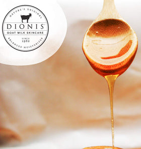 Dionis closeup of smooth balm texture highlighting goat milk and shea butter conditioning