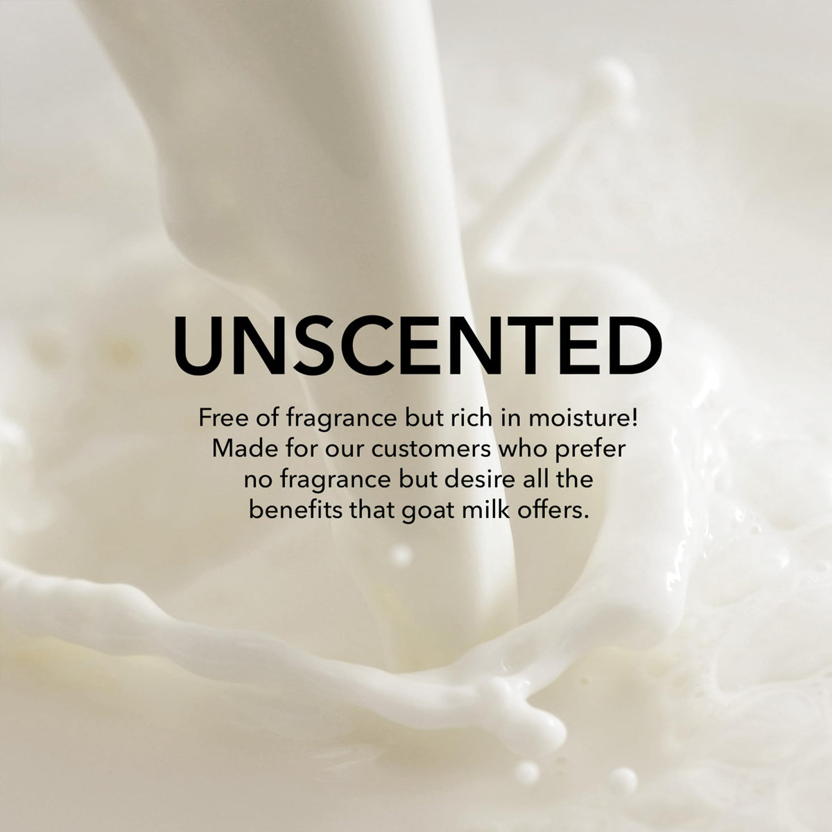 Unscented label detail on Dionis emphasizing fragrance-free comfort