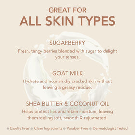 Dionis Sweet Berry lifestyle outdoor scene showing portable balm for on-the-go use