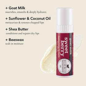 Dionis sweet berry tube open showing twist-up balm for easy application