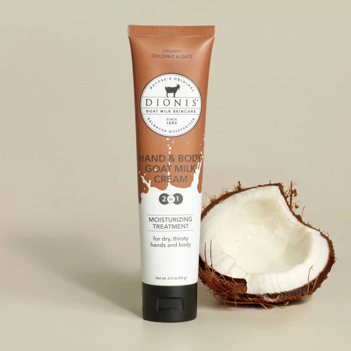 Dionis travel cream tube with cap off showing portability and quick application benefit