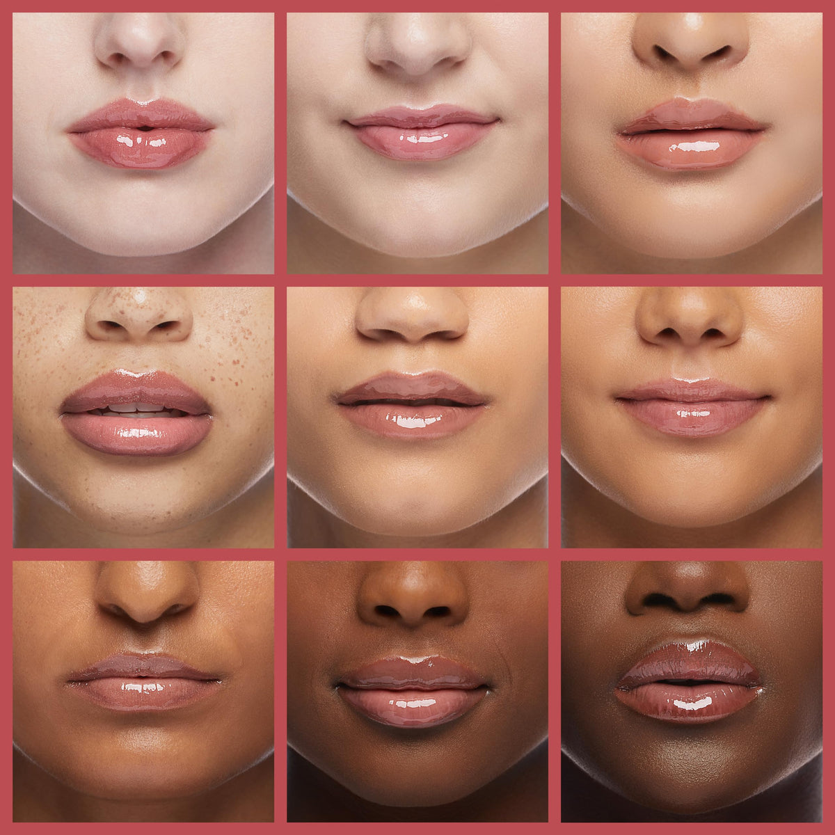 Dior Addict on lips in Shimmer Rose showing luminous, plumper-looking finish