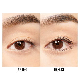 Dior before and after lashes demonstrating lift, volume, and length