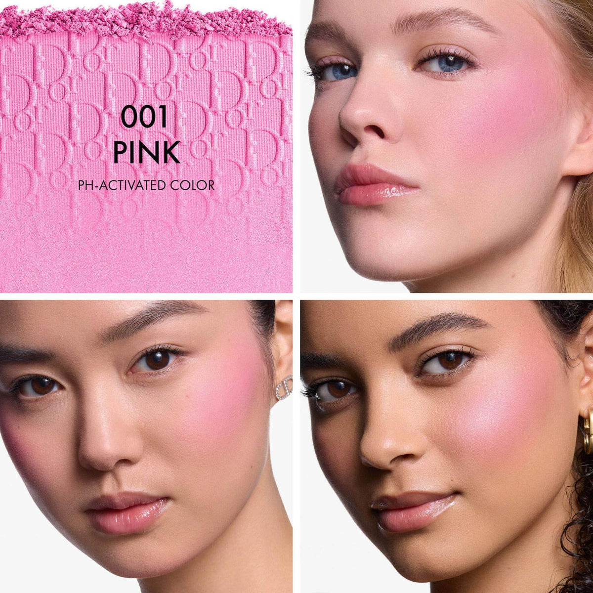 Dior Rosy Glow powder texture closeup revealing blendable, fine-milled finish