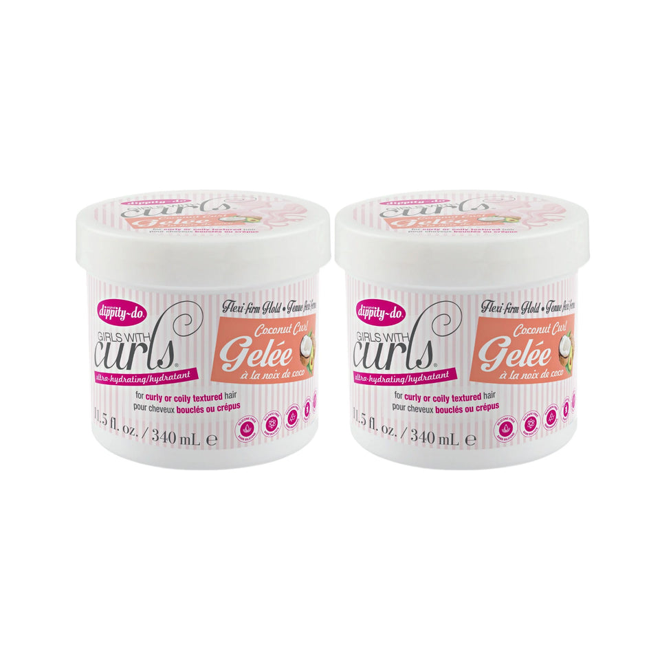 Dippity-Do front packaging duo showing product pair and coconut scent benefit
