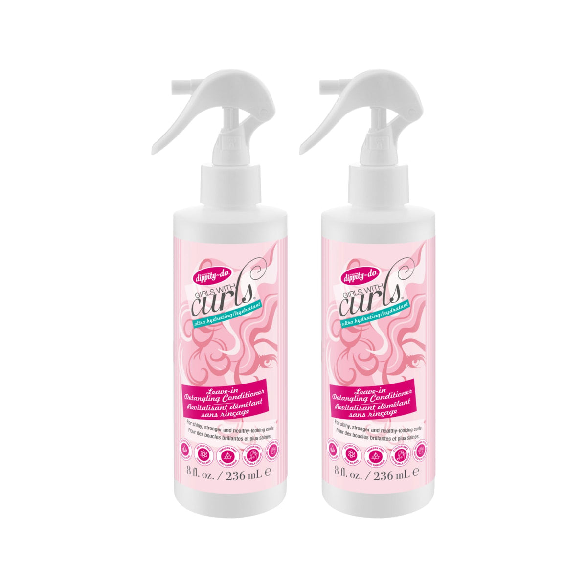 Dippity Do front packaging showing duo bottles and curl-friendly benefits