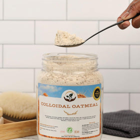Dirty Treasures pouring into bathwater to soothe skin during soak