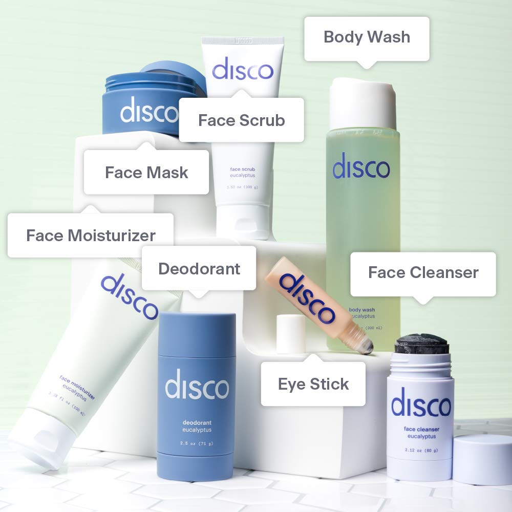 Disco applying roller under the eye to depict easy, mess-free application benefit