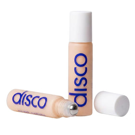 Disco front packaging showing compact eye roller and brand clarity benefit