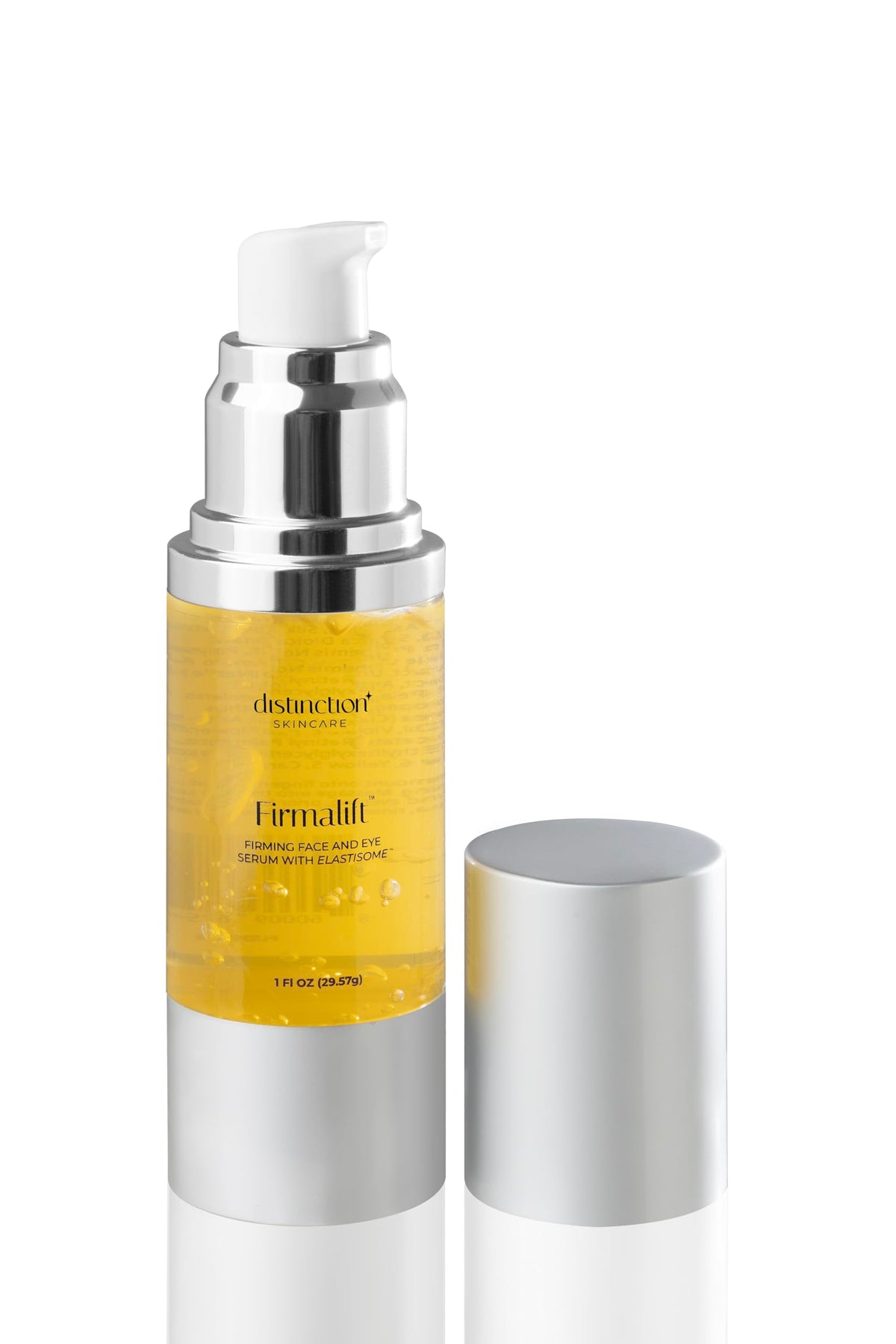 Distinction pipette dispensing a single drop of serum, showing precise application for under-eye and face
