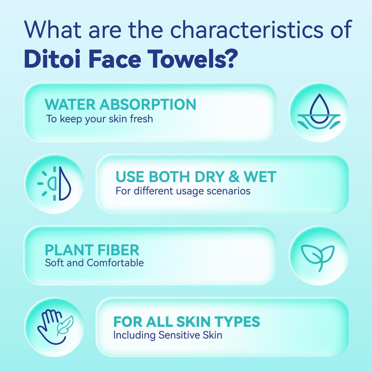 Ditoi towel next to hand to show 10×12 inch XL size advantage