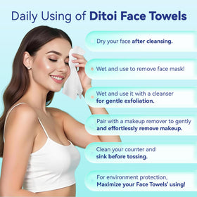 Ditoi close-up of smooth and pearl-textured towel for gentle cleansing