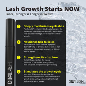 Divalash by Divaskin before and after comparison emphasizing fuller-looking lashes