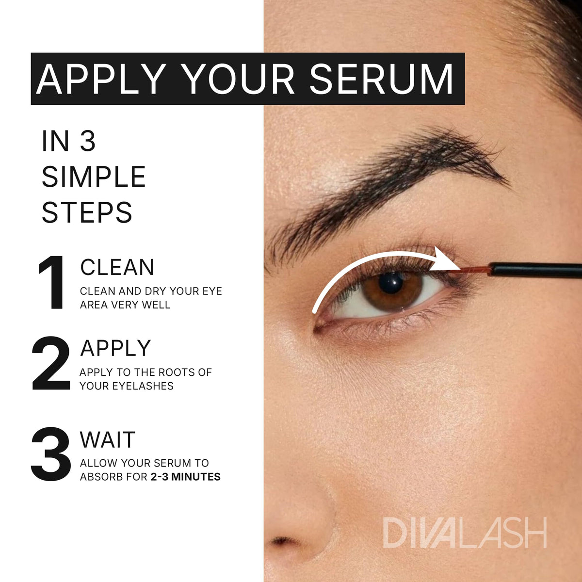 Divalash by Divaskin demonstrating lash-line application to reduce breakage