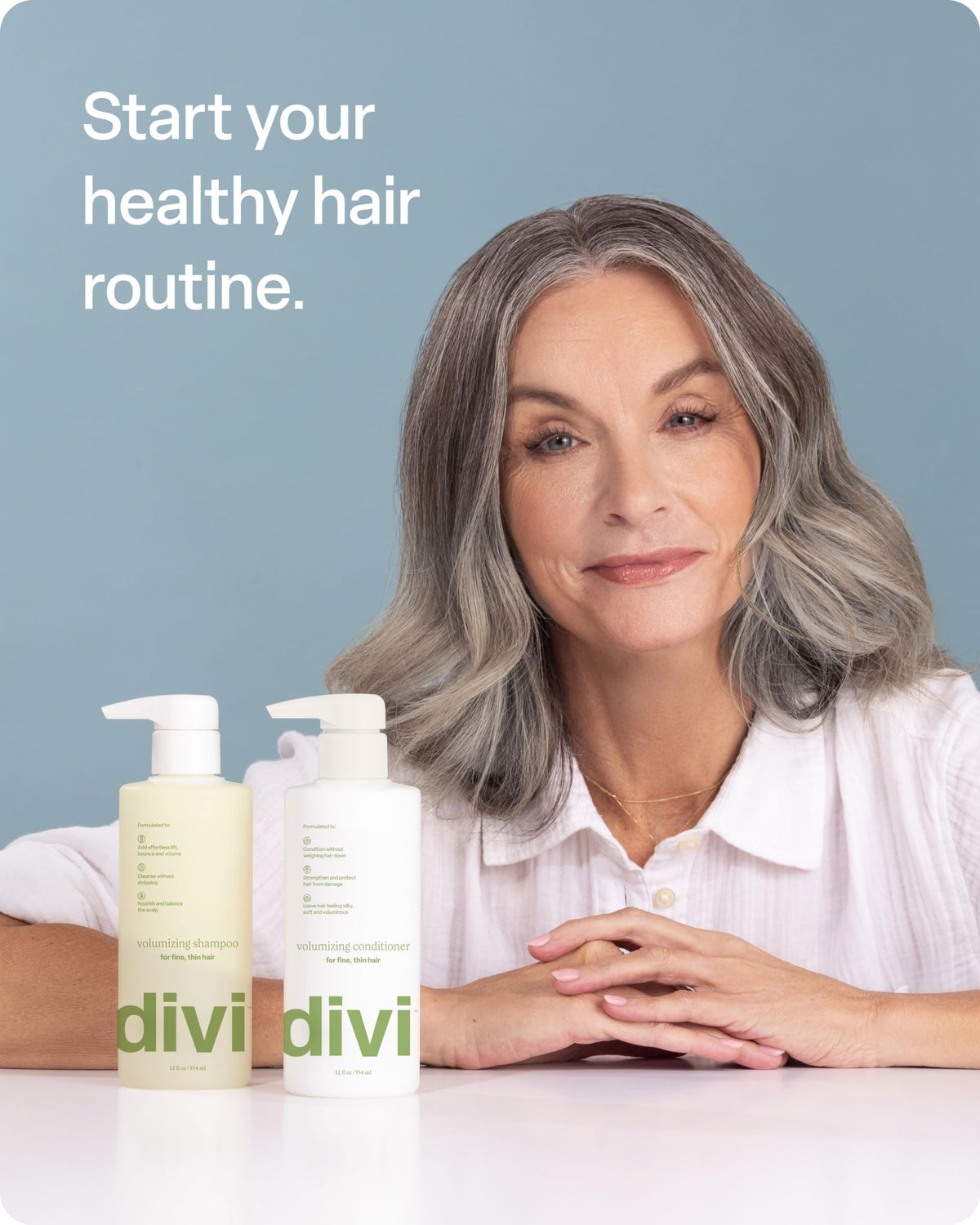 Divi bottle on bathroom shelf styled with towel showing daily routine