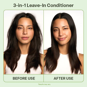 Divi before and after detangling comparison showing reduced knots and frizz