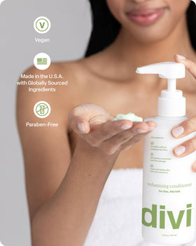 Divi before and after hair comparison showing improved lift and body