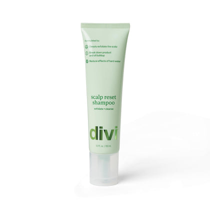 Divi bottle front view showing packaging and weekly treatment benefit