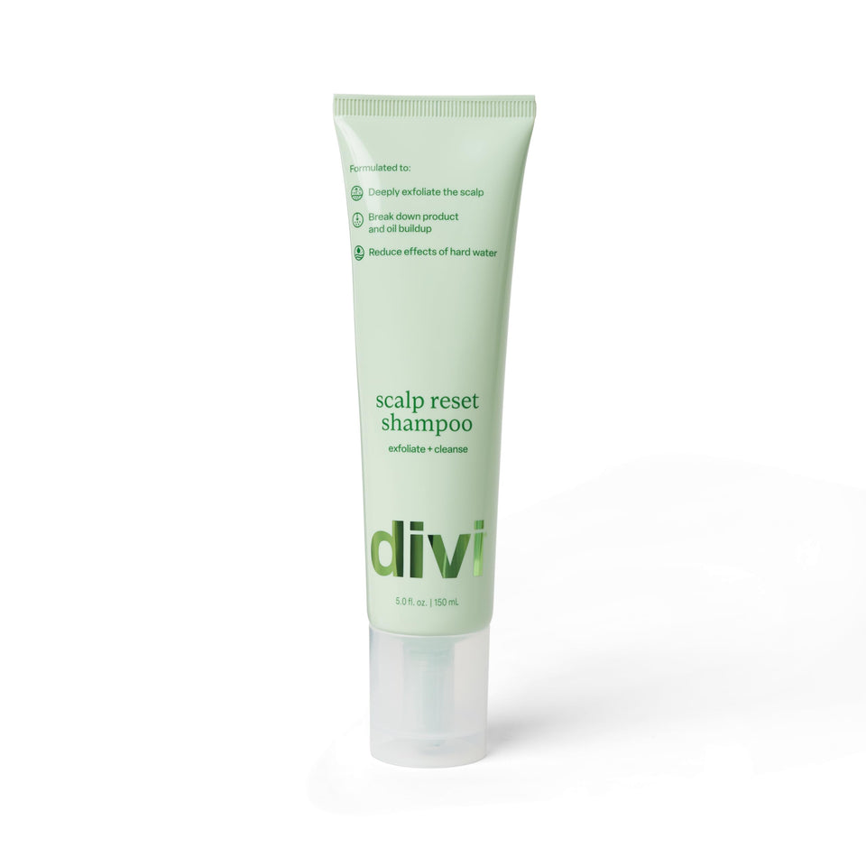 Divi bottle front view showing packaging and weekly treatment benefit