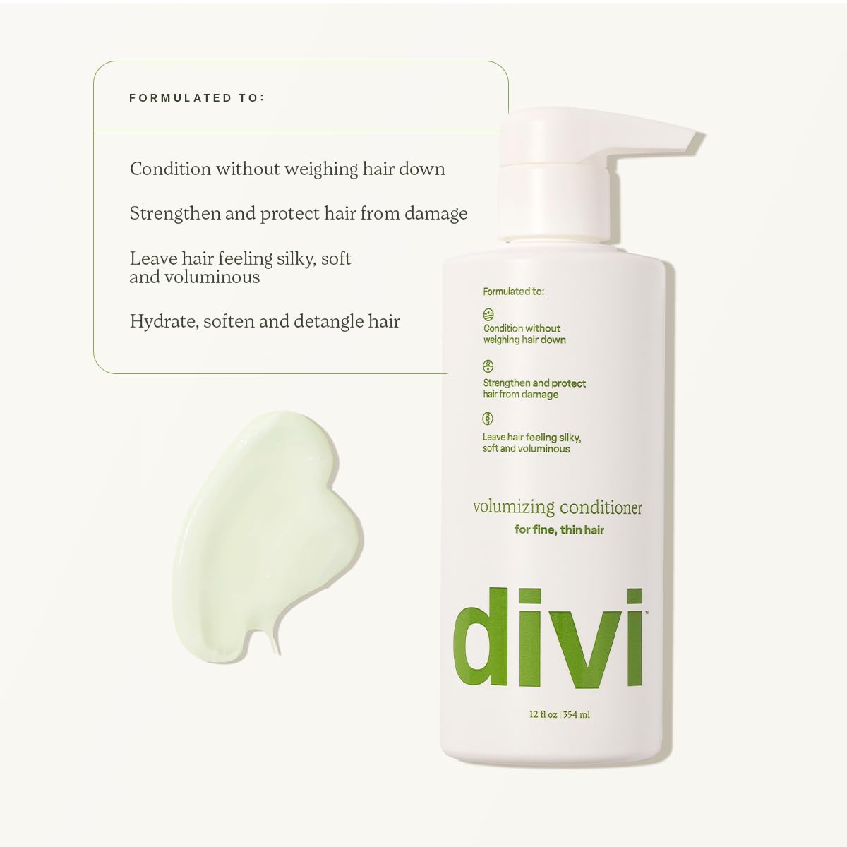 divi conditioner cream close-up showing smoothing benefit
