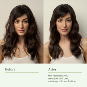 Divi conditioner creamy texture closeup showing detangling and smoothing benefit
