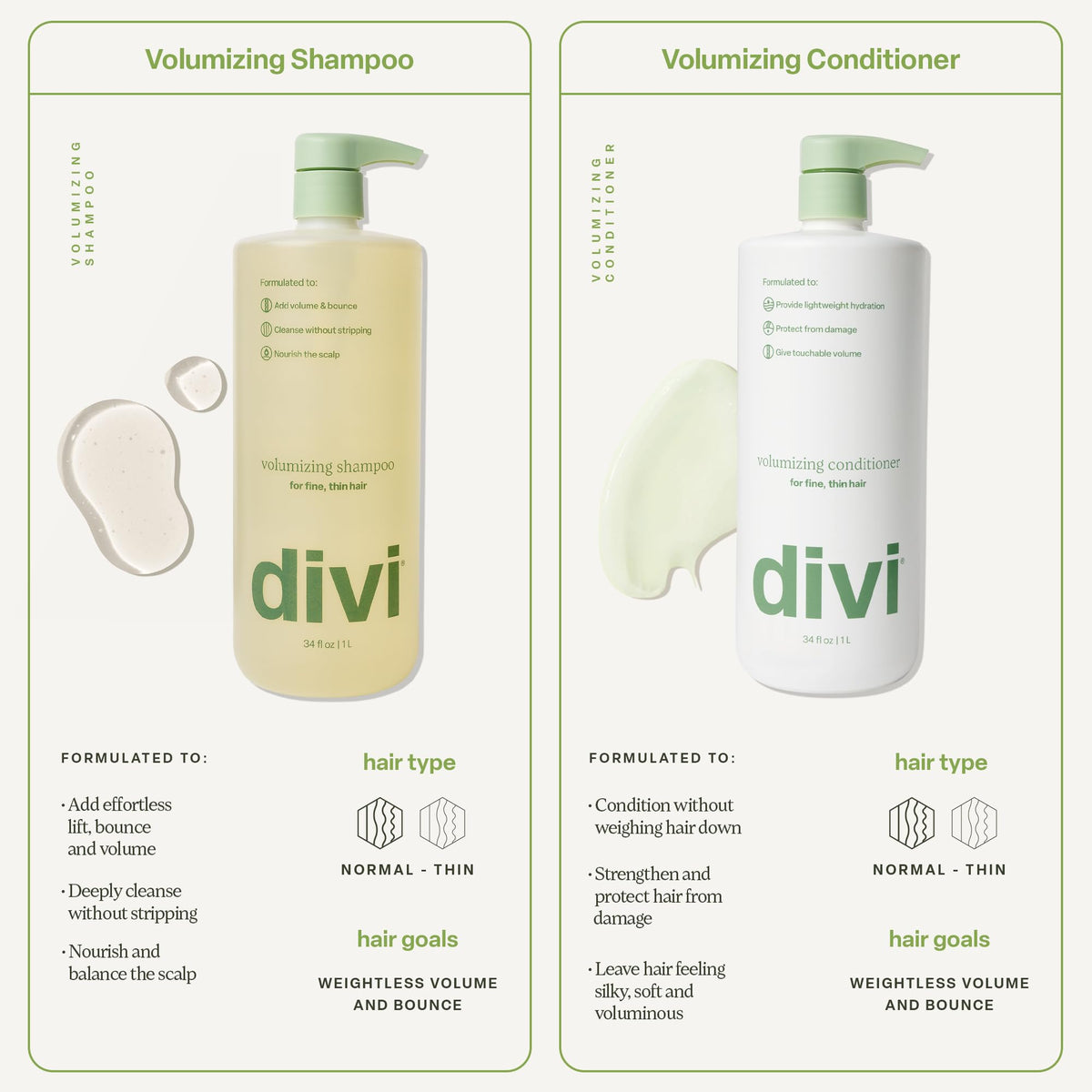 Divi conditioner being applied to hair to show detangling benefit