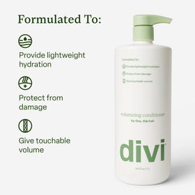 Divi conditioner pump top detail for easy dispensing and convenience