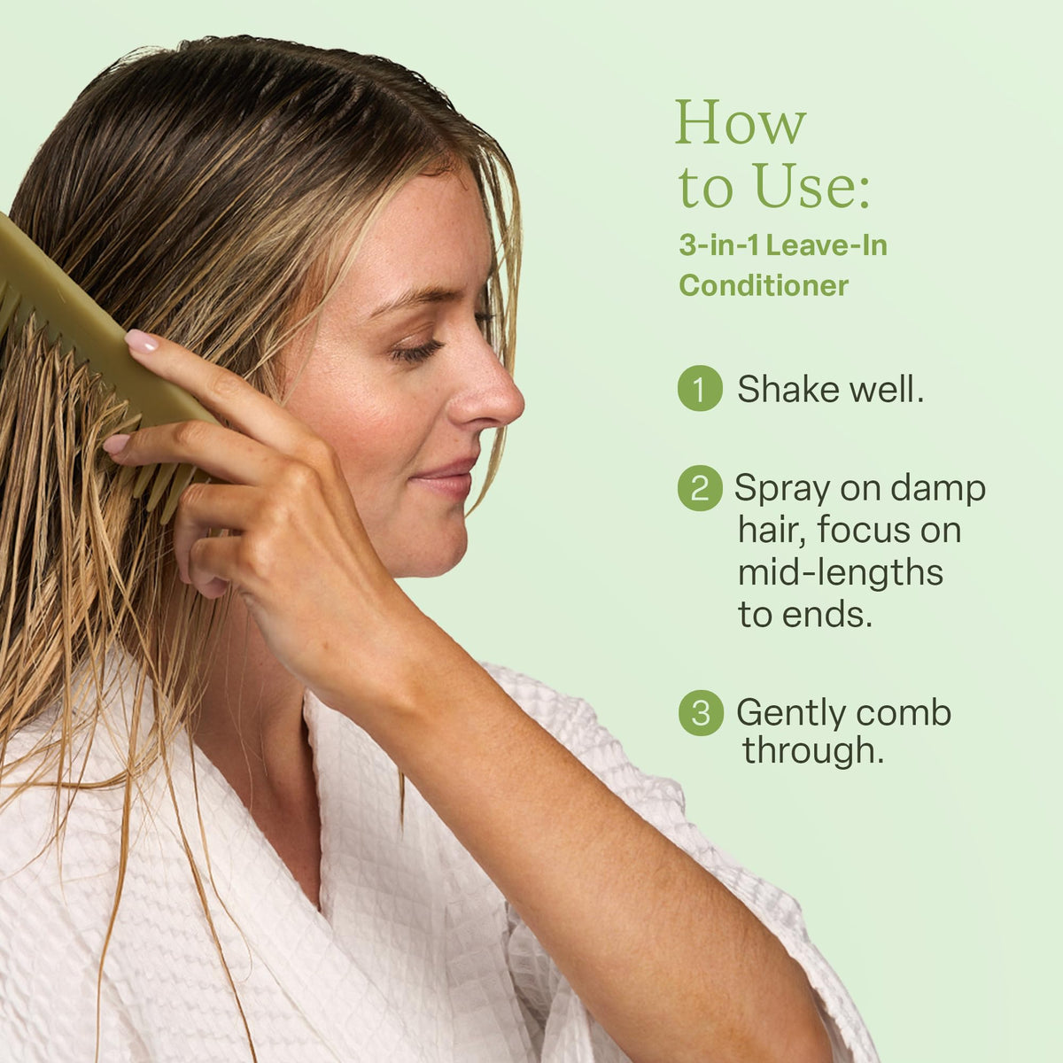 Divi used prior to heat styling to protect hair up to 450°F and add shine